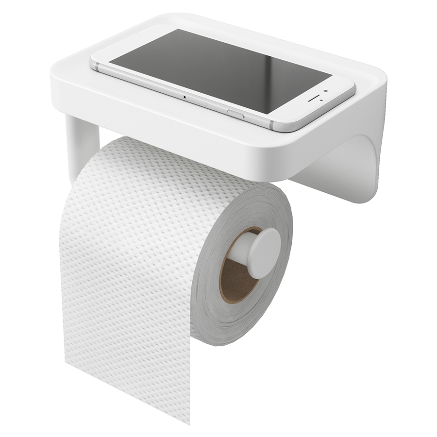 Стильный и удобный настенный держатель для туалетной бумаги с полкой