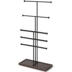 Органайзер для украшений Trigem, 5 ярусов, черный/орех, Umbra, фото 