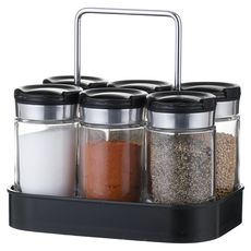 Набор из 6 банок для специй с подставкой Spice Box, 100 мл, Smart Solutions, фото 
