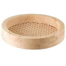 Поднос из дерева и ротанга круглый Woodnes, ?23 см, светлое дерево, Bergenson Bjorn, фото 