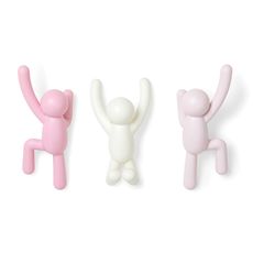 Вешалки-крючки Buddy 3 шт. разноцветные розовые, Umbra, фото 