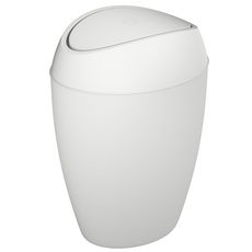 Корзина для мусора с крышкой Twirla 9 л белая, Umbra, фото 