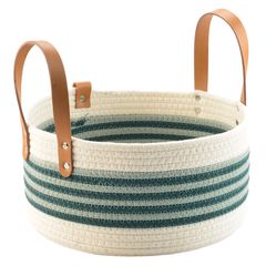 Корзина для хранения Helly ?30х15 см, бежевая/зеленая, Bergenson Bjorn, фото 