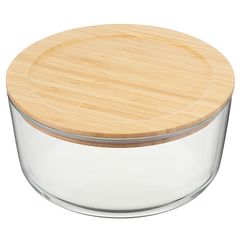 Контейнер стеклянный с бамбуковой крышкой, 1,7 л, Smart Solutions, фото 