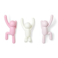 Вешалки-крючки Buddy 3 шт. разноцветные розовые, Umbra, фото 