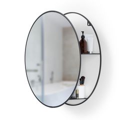 Зеркало настенное Cirko D50 см чёрное, Umbra, фото 