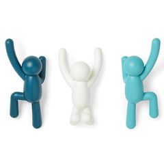 Вешалки-крючки Buddy 3 шт. Blu Dual, Umbra, фото 