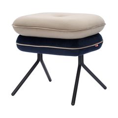 Пуф Pea, велюр, бежевый/темно-синий, Bergenson Bjorn, фото 