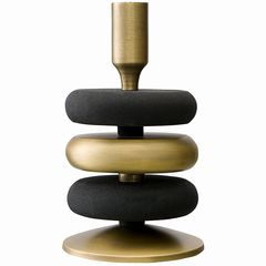 Подсвечник Stone, 20 см, черный/античная латунь, Bergenson Bjorn, фото 