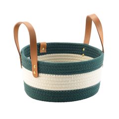 Корзина для хранения Helly ?28х14 см, бежевая/зеленая, Bergenson Bjorn, фото 