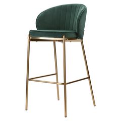 Стул барный Coral, велюр, темно-зеленый, Bergenson Bjorn, фото 