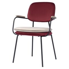 Стул с подлокотниками Pea, велюр, бордовый/бежевый, Bergenson Bjorn, фото 