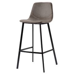 Стул барный Hugh, экокожа, серо-коричневый, Bergenson Bjorn, фото 