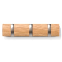 Вешалка настенная Flip, 3 крючка, натуральное дерево, Umbra, фото 