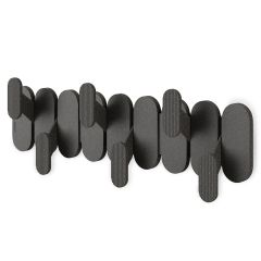 Вешалка настенная Tempo, 6 крючков, черная, UMBRA, фото 