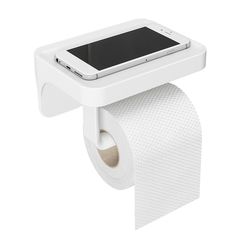 Держатель для туалетной бумаги с полочкой Flex белый, Umbra, фото 