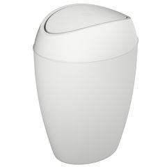 Корзина для мусора с крышкой Twirla 9 л белая, Umbra, фото 