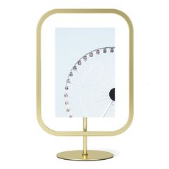 Фоторамка Infinity Sqround 10х15 матовая латунь, Umbra, фото 
