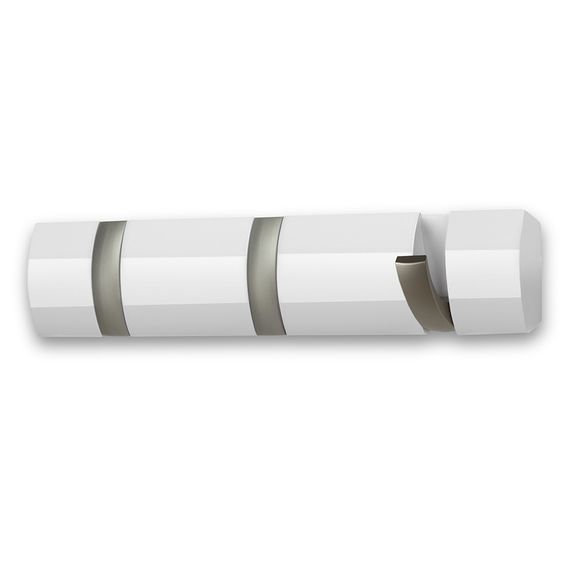 Вешалка настенная горизонтальная Flip 3 крючка белая, Umbra, фото , изображение 5