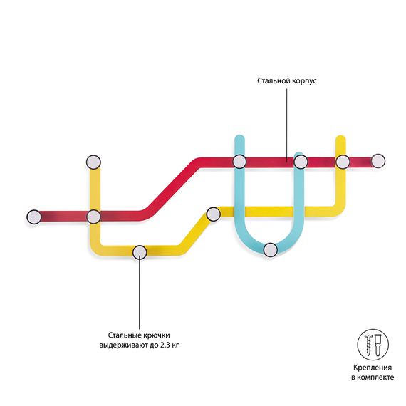 Вешалка Subway разноцветная, Umbra, фото , изображение 8
