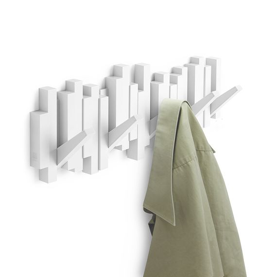 Вешалка настенная Sticks белая, Umbra, Цвет: Белый, фото , изображение 4