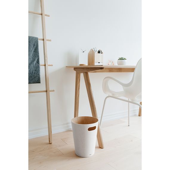 Корзина для мусора Woodrow белая-никель, Umbra, фото , изображение 2