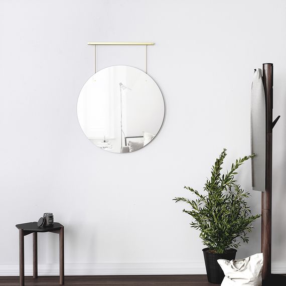 Зеркало настенное Exhibit 61 см черное латунь, Umbra, фото , изображение 2