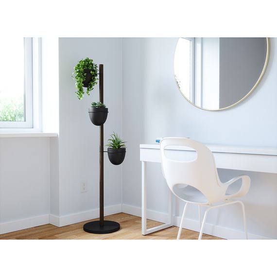 Подставка для цветов Floristand Planter с горшками 3 шт, темный орех, Umbra, фото , изображение 2