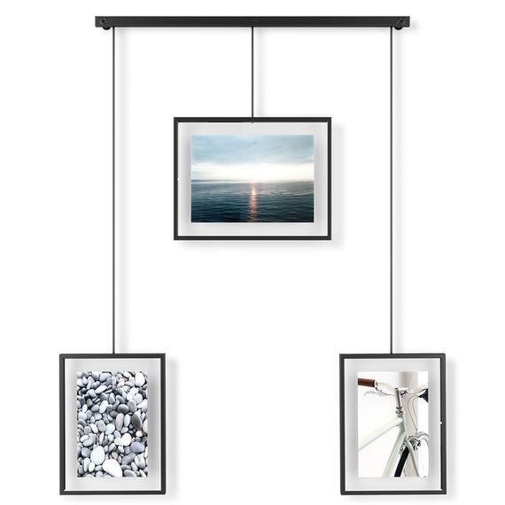 Панно для фотографий Exhibit, 3 рамки, черное, Umbra, фото , изображение 5