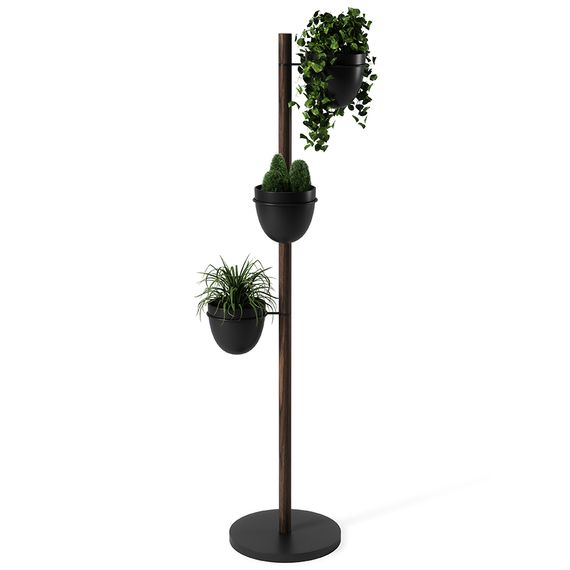 Подставка для цветов Floristand Planter с горшками 3 шт, темный орех, Umbra, фото , изображение 6