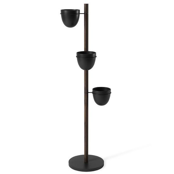Подставка для цветов Floristand Planter с горшками 3 шт, темный орех, Umbra, фото , изображение 5