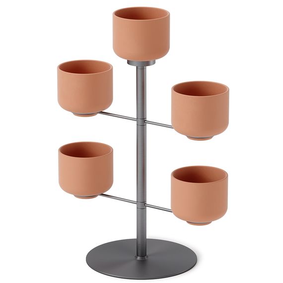 Подставка для цветов Terrapotta с горшками 5 шт, titanium, Umbra, фото , изображение 5