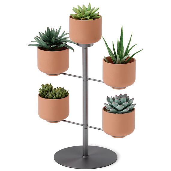 Подставка для цветов Terrapotta с горшками 5 шт, titanium, Umbra, фото , изображение 4
