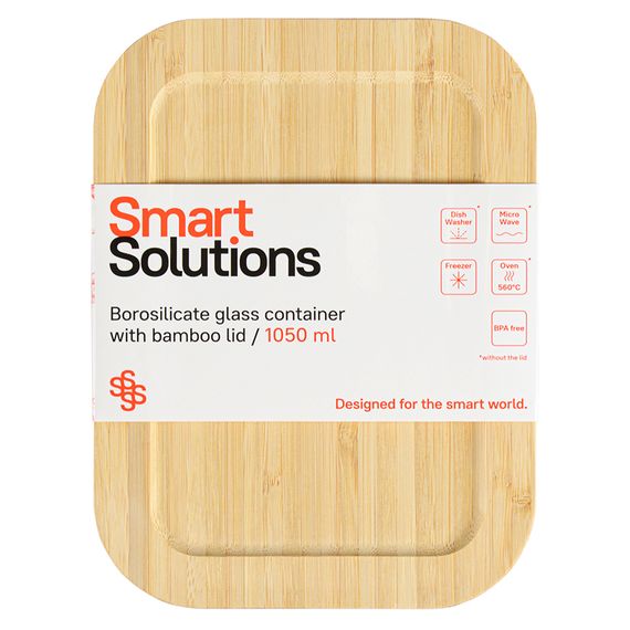 Контейнер для запекания и хранения с крышкой из бамбука, 1050 мл, Smart Solutions, фото , изображение 8