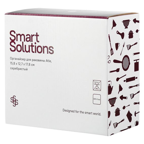 Органайзер с диспенсером для мыла Atle, 17,5х12,5х15,5 см, серебристый, Smart Solutions, фото , изображение 4