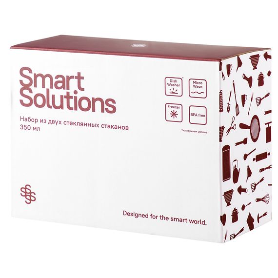 Набор из двух стеклянных стаканов, 350 мл, Smart Solutions, фото , изображение 2
