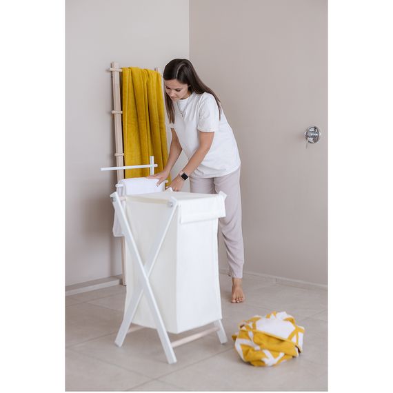 Корзина для белья Jarrod, 44х43х71 см, белая, Bergenson Bjorn Bath, фото , изображение 7