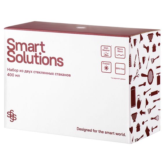 Набор из двух стеклянных стаканов, 400 мл, Smart Solutions, фото , изображение 2