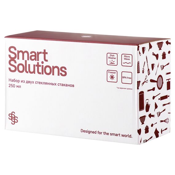 Набор из двух стеклянных стаканов, 250 мл, Smart Solutions, фото , изображение 2