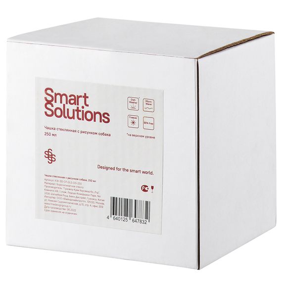 Чашка стеклянная с рисунком собака, 250 мл, Smart Solutions, фото , изображение 2