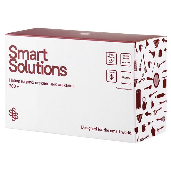 Набор из двух стеклянных стаканов, 200 мл, Smart Solutions, фото , изображение 2