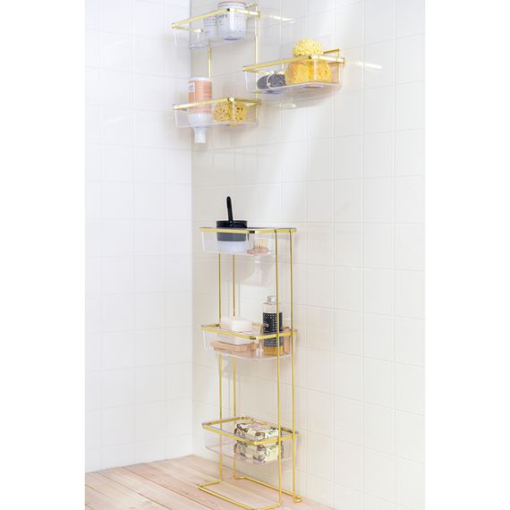 Полка для душа настенная Siv, золотистая, Bergenson Bjorn Bath, фото , изображение 4