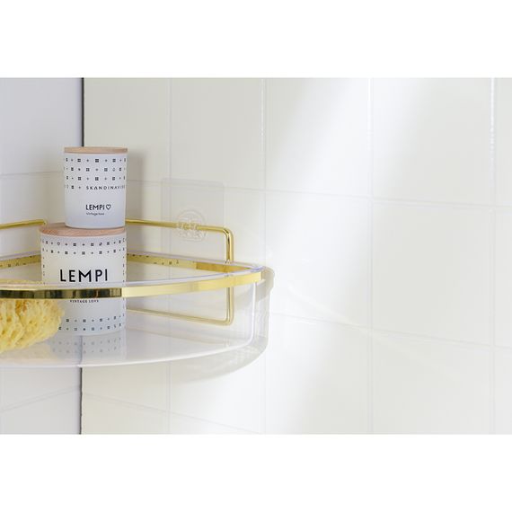 Полка для душа настенная угловая Siv, золотистая, Bergenson Bjorn Bath, фото , изображение 3