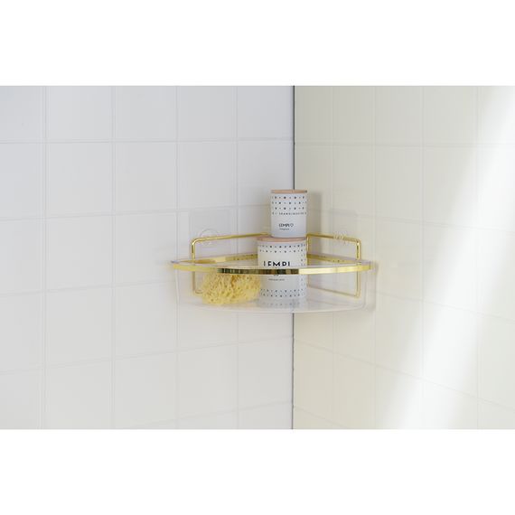 Полка для душа настенная угловая Siv, золотистая, Bergenson Bjorn Bath, фото , изображение 6