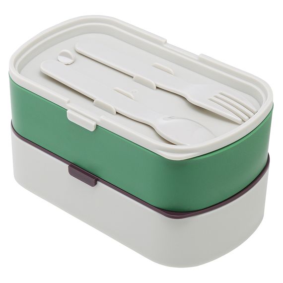 Ланч-бокс с приборами Food Time, 1 л, зеленый/серый, Smart Solutions, фото , изображение 6