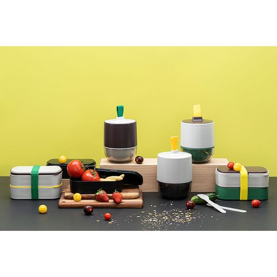 Ланч-бокс с приборами Food Time, 1 л, зеленый/серый, Smart Solutions, фото , изображение 3
