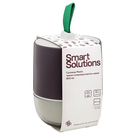 Ланч-бокс Meals, 800 мл, темно-сливовый/светло-серый, Smart Solutions, фото , изображение 11
