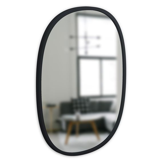 Зеркало овальное Hub 45 х 60 см черное, Umbra, фото , изображение 2