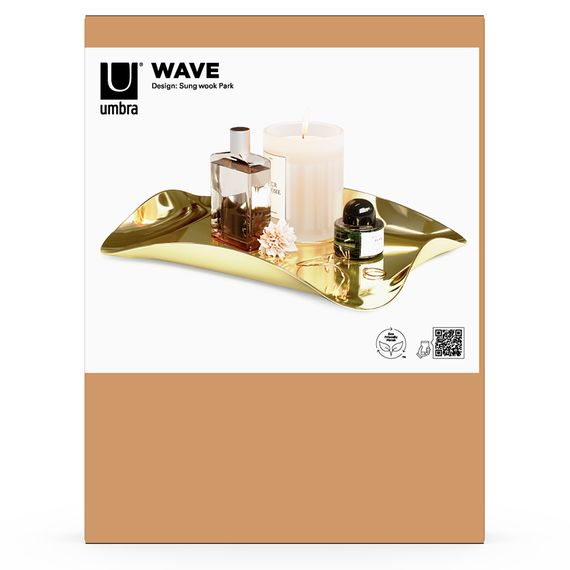Поднос для сервировки Wave, латунь, Umbra, фото , изображение 12