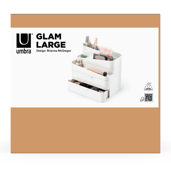 Органайзер-косметичка Glam, 27х25 см, белый/серый, Umbra, фото , изображение 15
